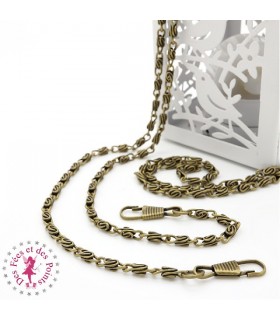 Chainette pour sac Tourbillon - 121 cm - Bronze antique