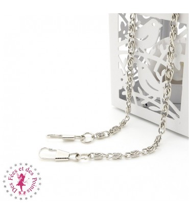 Chainette Tourbillon pour sac - 41 cm - Argent