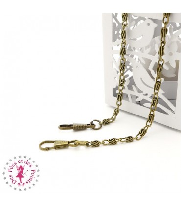 Chainette Tourbillon pour sac - 41 cm - Bronze or