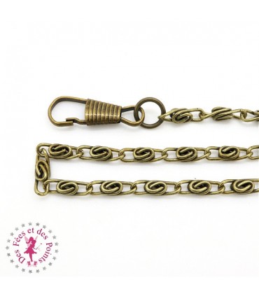 Chainette Tourbillon pour sac - 41 cm - Bronze or