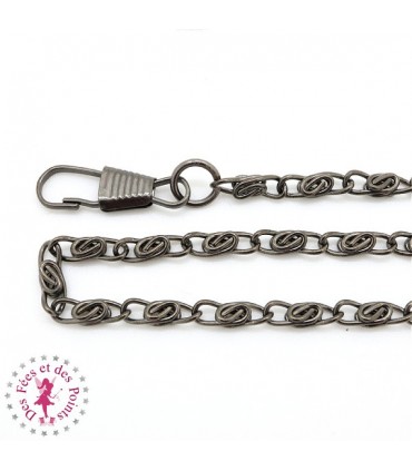 Chainette Tourbillon pour sac - 41 cm - Gun Metal