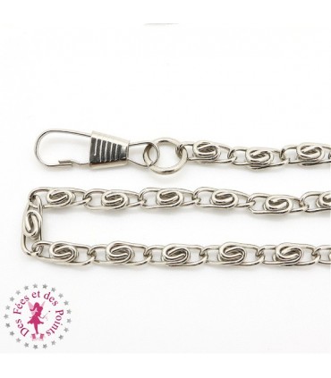Chainette Tourbillon pour sac - 41 cm - Argent