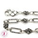 Chaînette pour sac - Roses - 52 cm - Bronze antique / Argent