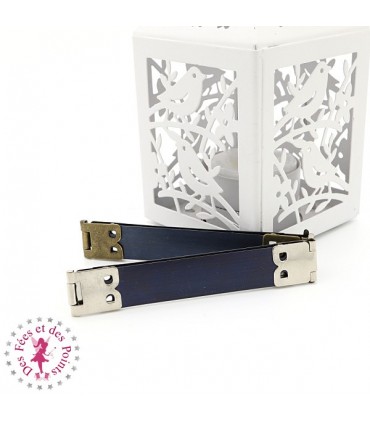 Fermoir Clic Clac - 8.5 cm - Argent / Bronze antique