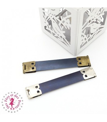 Fermoir Clic Clac - 8.5 cm - Argent / Bronze antique