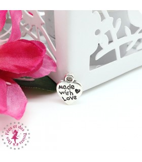 Charm / Pendentif Petit Coeur "Made with Love"