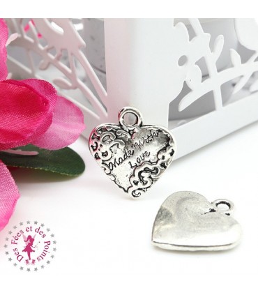 Charm / Pendentif "Grand Coeur Made with Love"