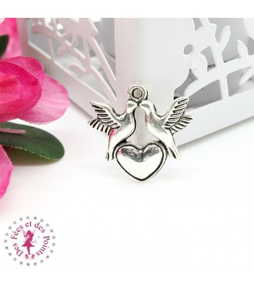 Charm / Pendentif "Colombes amoureuses"