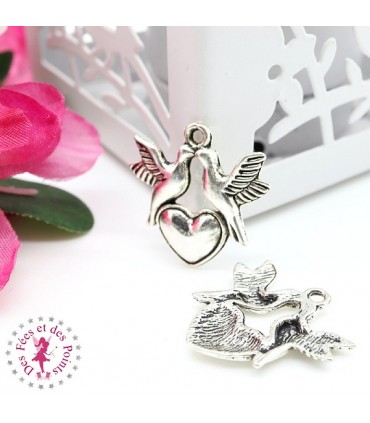 Charm / Pendentif "Colombes amoureuses"