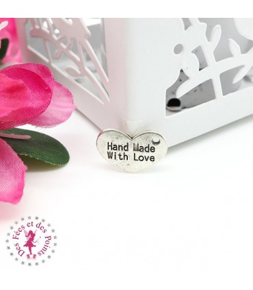 Charm / Pendentif "Coeur haricot Made with Love"