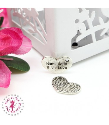 Charm / Pendentif "Coeur haricot Made with Love"