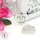 Charm / Pendentif "Coeur Pieds de Bébé"
