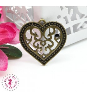 Charm / Pendentif "Coeur filigrane"