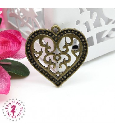 Charm / Pendentif "Coeur filigrane"