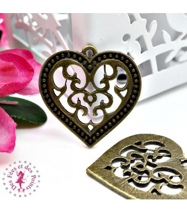 Charm / Pendentif "Coeur filigrane"