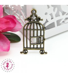 Charm / Pendentif "Cage à oiseau porte ouverte"