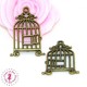 Charm / Pendentif "Cage à oiseau porte ouverte"