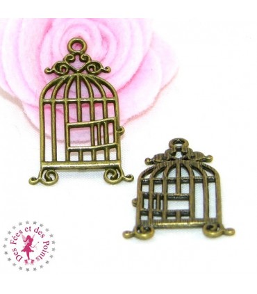 Charm / Pendentif "Cage à oiseau porte ouverte"