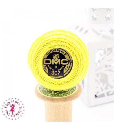 Coton Perlé DMC N° 8 - Jaune 307