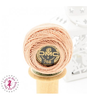 Coton Perlé DMC N° 8 - Rose 758
