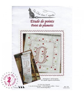 Kit Broderie traditionnelle - Un Chat dans l'aiguille - Etude de Points Plumetis