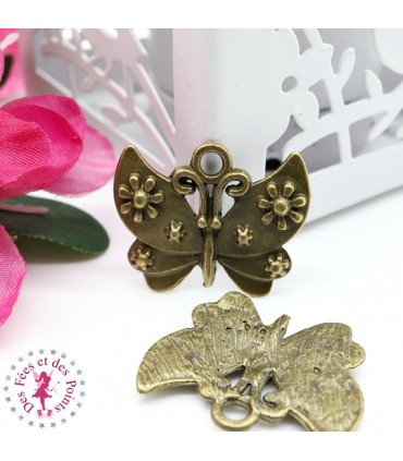 Charm / Pendentif "Papillon fleuri"