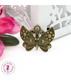 Charm / Pendentif "Papillon fleuri"