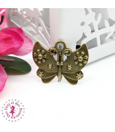 Charm / Pendentif "Papillon fleuri"