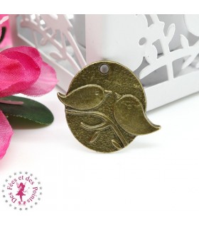 Charm / Pendentif "Plaque les Oiseaux"