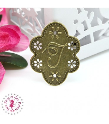 Charm / Pendentif "Médaillon Lettre J"