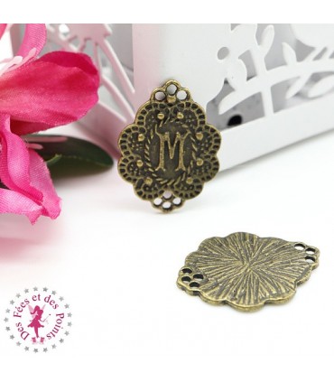 Charm / Pendentif "Médaillon Lettre M"