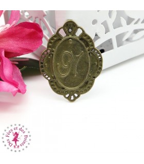 Charm / Pendentif "Médaillon Lettre N"