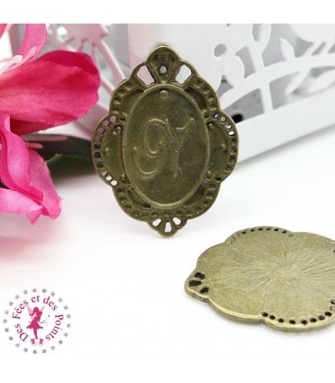 Charm / Pendentif "Médaillon Lettre N"