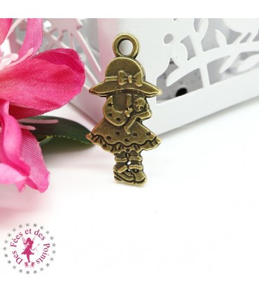 Charm/ Pendentif "Fillette au Nounours"