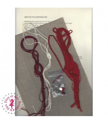 Kit Des Histoires à Broder - Boîte en coeur "Petits bonheurs"