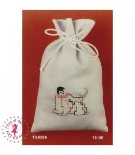 Kit Sachet à broder Pierrot Romantique