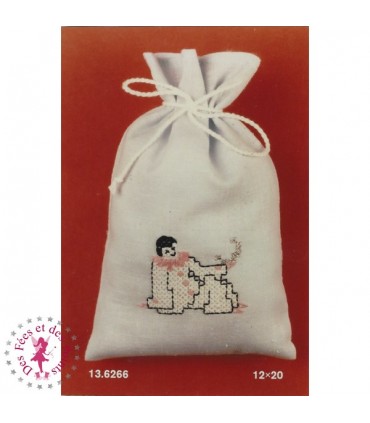 Kit Sachet à broder Pierrot Romantique