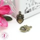 Charm / Pendentif "Coeur fleuri"