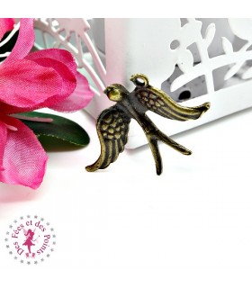 Charm / Pendentif "Hirondelle vole"