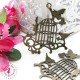 Charm / Pendentif "Plaque Cage à oiseau"