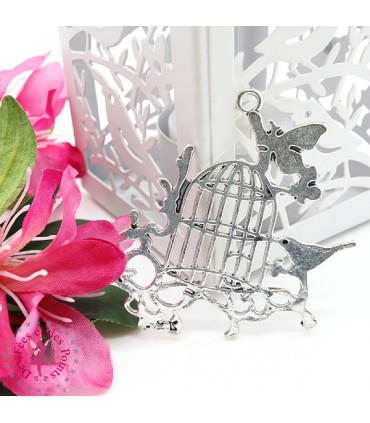 Charm / Pendentif "Plaque Cage à Oiseau"