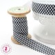 Elastique ruban - Carreaux - Noir & Blanc - 15 mm