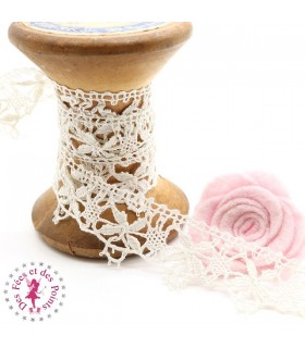 Dentelle Fleurie ancienne au fuseaux - Bordure - 2.5 cm