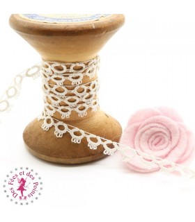 Dentelle ancienne avec petits ronds - Bordure - 7 mm