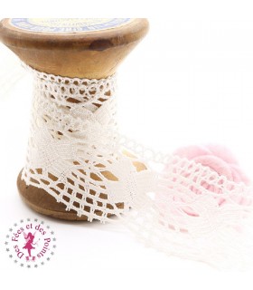 Dentelle ancienne avec motifs ovales - Bordure - 4 cm