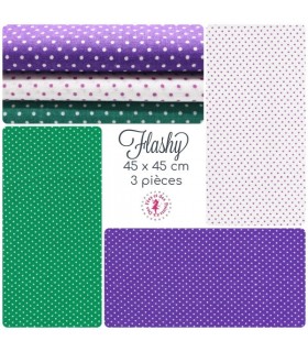 Coupon "Flashy" - Coton - 45 x 45 cm - 3 pièces