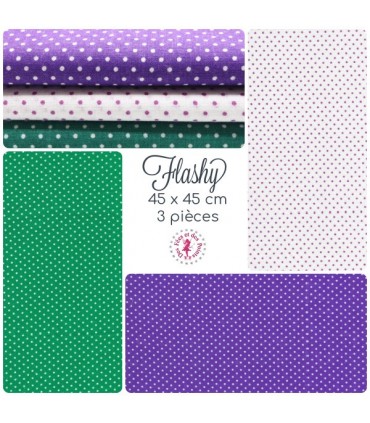 Coupon "Flashy" - Coton - 45 x 45 cm - 3 pièces