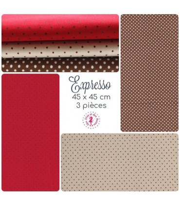 Coupons "Expresso" - Coton - 45 x 45 cm - 3 pièces