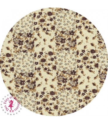 Coupons "Cafe Latte" - Coton - 50 x 50 cm - 7 pièces - Fleurs