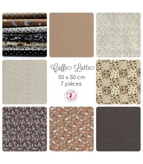 Coupons "Cafe Latte" - Coton - 50 x 50 cm - 7 pièces